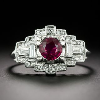 Art Deco Ruby and Diamond Ring - 2