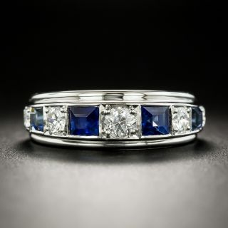 Art Deco Sapphire and Diamond Band Ring - 3