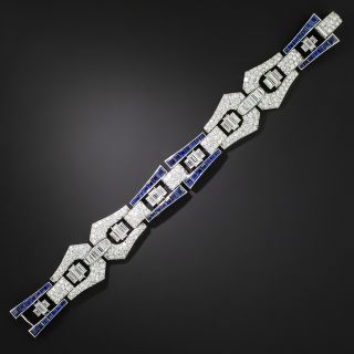 Art Deco Sapphire and Diamond Buckle Link Bracelet - 2
