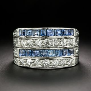Art Deco Sapphire and Diamond Four-Band Ring - 2