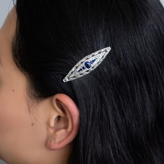 Art Deco Sapphire and Diamond Hair Barrette