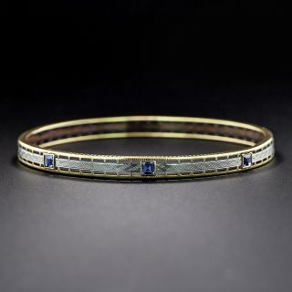 Art Deco Sapphire Bangle Bracelet - 1