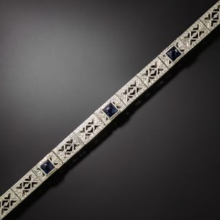 Art Deco Sapphire Filigree Bracelet - 3