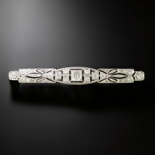 Art Deco Square Diamond Bar Brooch - 2