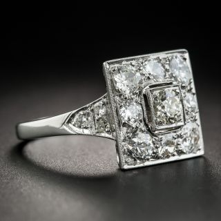 Art Deco Square Platinum Diamond Ring