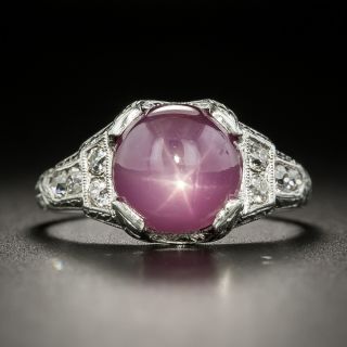 Art Deco Star Ruby and Diamond Ring - 2