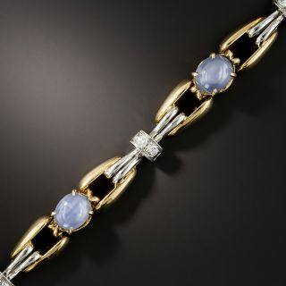 Art Deco Star Sapphire and Diamond Bracelet - 3