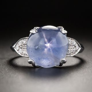 Art Deco Star Sapphire and Diamond Ring - 3