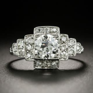Art Deco Stepped 1.10 Carat Diamond Engagement Ring - GIA G VS1 - 1
