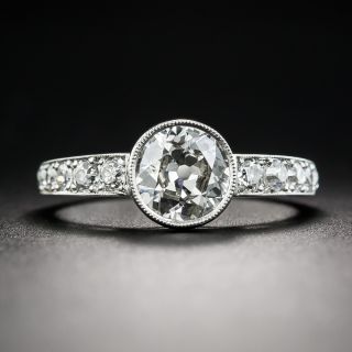 Art Deco Style 1.22 Carat Diamond Platinum Engagement Ring - K VS2
