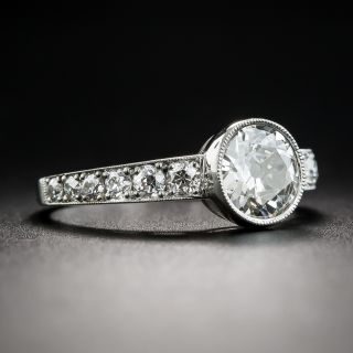 Art Deco Style 1.22 Carat Diamond Platinum Engagement Ring - K VS2