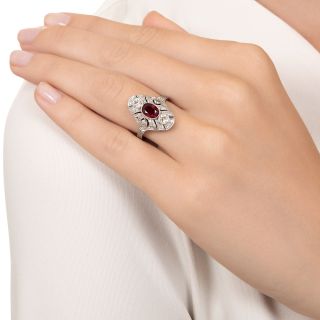 Art Deco Style 1.29 Carat Ruby and Diamond Dinner Ring
