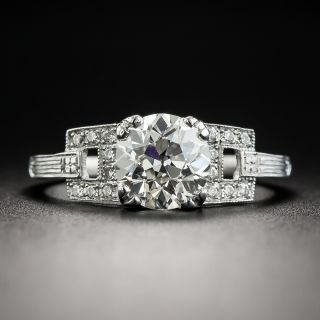 Art Deco Style 1.48 Carat Diamond Stirrup Engagement Ring - GIA J VS2 - 1