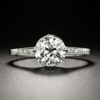 Art Deco Style 1.67 European-cut Diamond Ring - GIA K VS2 - 2