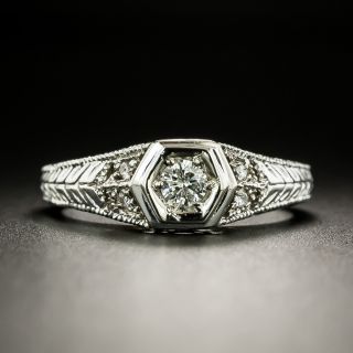 Art Deco-Style .14 Carat Diamond Engagement Ring - 1