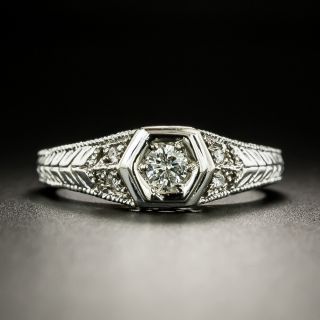 Art Deco Style .14 Carat Diamond Engagement Ring - 3