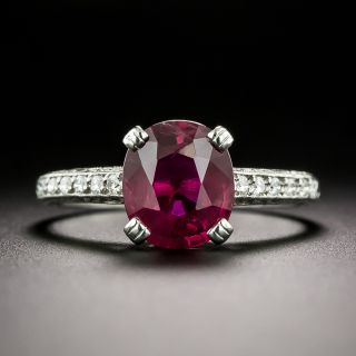 Art Deco-Style 2.29 Carat Ruby and Diamond Ring - 7