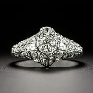 Art Deco-Style .37 Carat Diamond Engagement Ring  - 4
