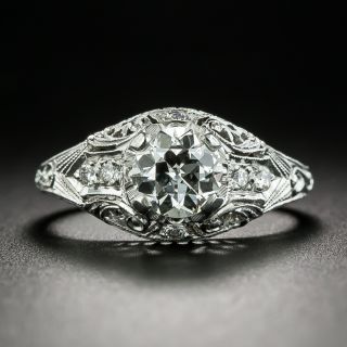 Art Deco Style .78 Carat Diamond Engagement Ring - GIA I VS1  - 2