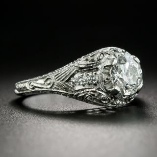 Art Deco Style .78 Carat Diamond Engagement Ring - GIA I VS1 