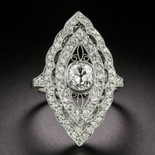 Art Deco-Style .91 Carat Diamond Ring - GIA J VS2 - 2