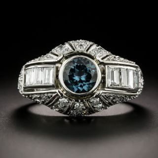Art Deco-Style Blue Spinel And Diamond Ring - 2