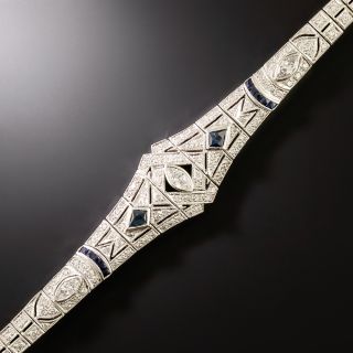 Art Deco-Style Diamond and Sapphire Bracelet - 3