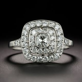 Art Deco Style Diamond Double Halo Ring  - 3