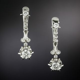 Art Deco-Style Diamond Drop Earrings - 2