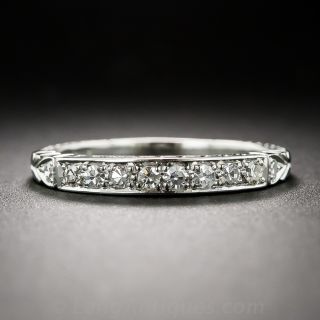 Art Deco Style Diamond Wedding Band - 2