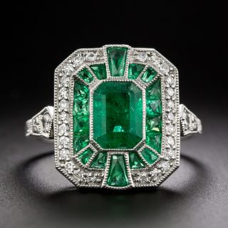 Art Deco-Style Emerald and Diamond Ring - 3