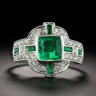 Art Deco-Style Emerald and Diamond Ring - 4