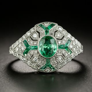 Art Deco-Style Emerald and Diamond Ring - 2