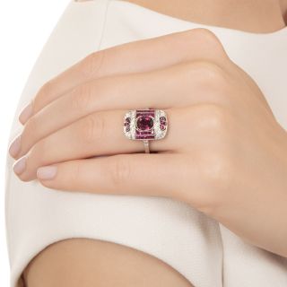 Art Deco-Style No-Heat Ruby and Diamond Ring