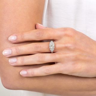 Art Deco Style 1.59 Carat Diamond Platinum Engagement Ring - GIA K VS2