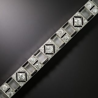 Art Deco-Style Quartz Crystal, Onyx and Diamond Bracelet - 2