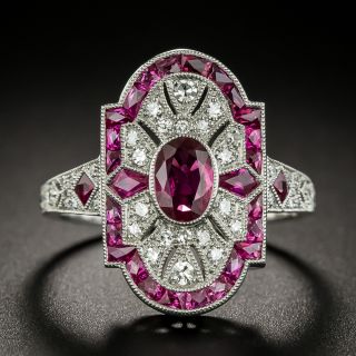 Art Deco Style Ruby and Diamond Dinner Ring - 2