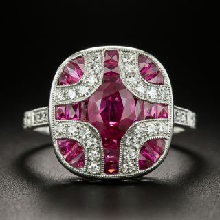 Art Deco Style Ruby and Diamond Ring - 2