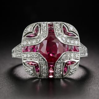 Art Deco-Style Ruby and Diamond  Ring - 2