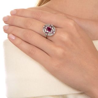 Art Deco-Style Ruby and Diamond Ring