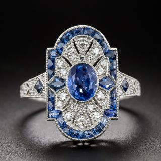 Art Deco-Style Sapphire and Diamond Ring - 1