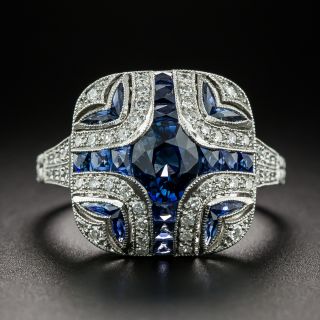 Art Deco-Style Sapphire and Diamond Ring - 2