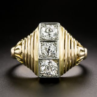 Art Deco Three-Diamond Ring - 2