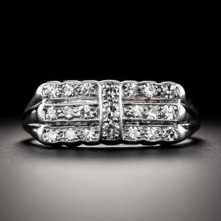 Art Deco Three-Row Diamond Band Ring - 1