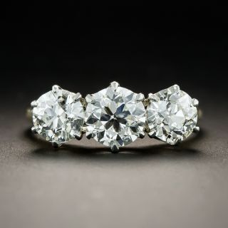  Art Deco Three-Stone 2.50 Carat Total Weight Diamond Engagement Ring - GIA - 2