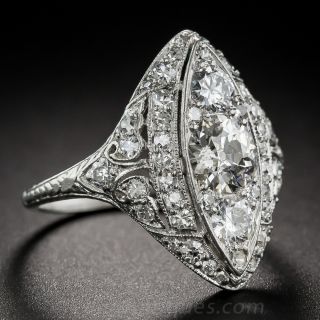 Art Deco Three-Stone Diamond Dinner Ring