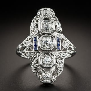 Art Deco Three-Stone Diamond Dinner Ring - 11