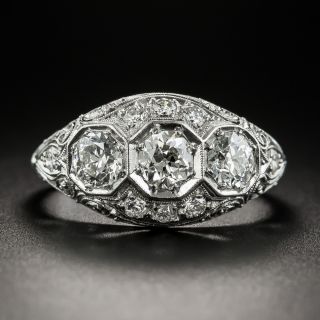 Art Deco Three Stone Diamond Ring  - 2
