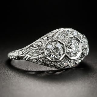 Art Deco Three-Stone Diamond Ring 