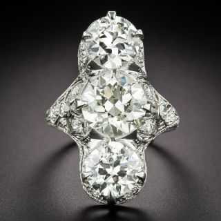 Art Deco Three-Stone Diamond Ring - GIA - 3